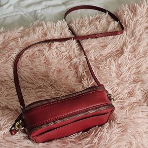 Banana Republic Red Leather Crossbody Bag